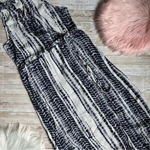 Knox Rose Women’s Tie Dye V Neck Maxi Dress | Faux Wrap | Metallic Tassel | XL